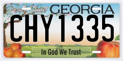 GA license plate CHY1335