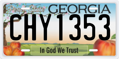 GA license plate CHY1353
