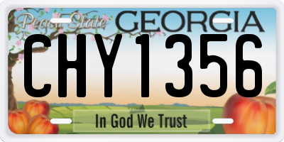 GA license plate CHY1356