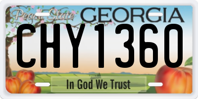 GA license plate CHY1360