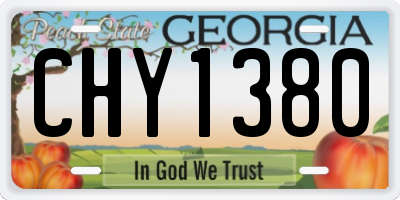 GA license plate CHY1380