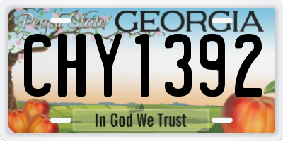 GA license plate CHY1392