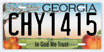 GA license plate CHY1415