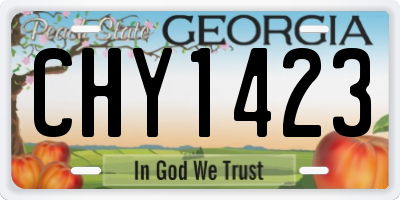 GA license plate CHY1423