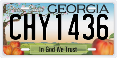 GA license plate CHY1436