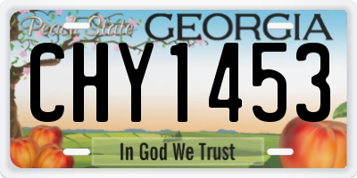 GA license plate CHY1453
