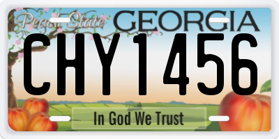 GA license plate CHY1456
