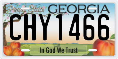 GA license plate CHY1466