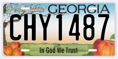 GA license plate CHY1487