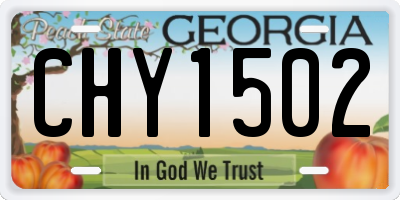 GA license plate CHY1502
