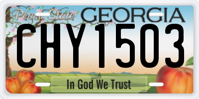 GA license plate CHY1503