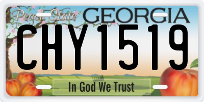 GA license plate CHY1519