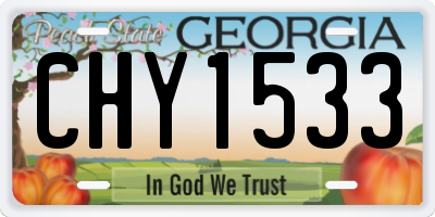 GA license plate CHY1533