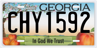 GA license plate CHY1592