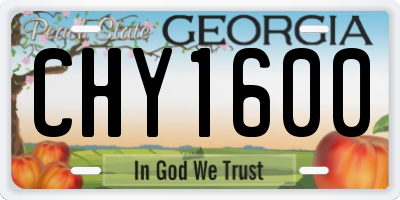 GA license plate CHY1600