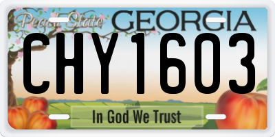 GA license plate CHY1603