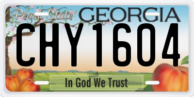 GA license plate CHY1604