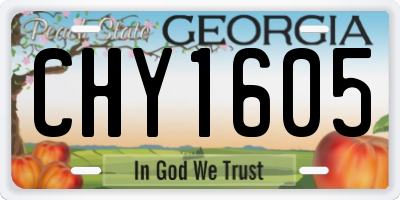 GA license plate CHY1605