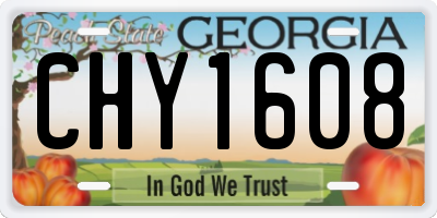 GA license plate CHY1608