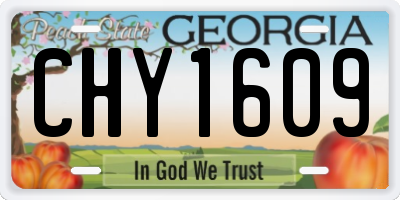 GA license plate CHY1609