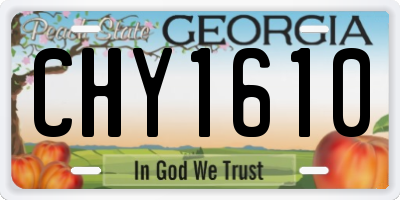 GA license plate CHY1610