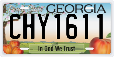 GA license plate CHY1611