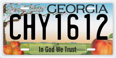 GA license plate CHY1612