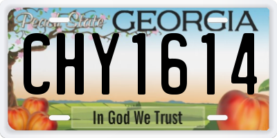 GA license plate CHY1614