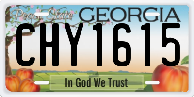 GA license plate CHY1615