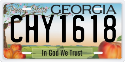 GA license plate CHY1618