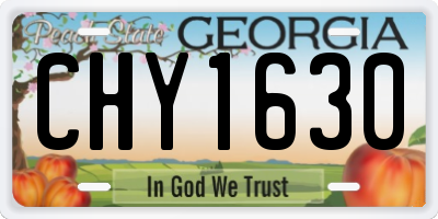 GA license plate CHY1630