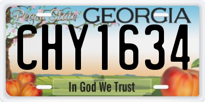 GA license plate CHY1634