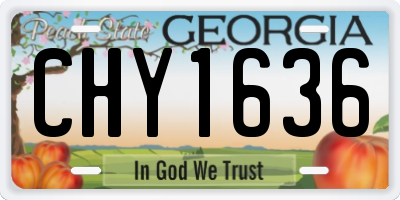 GA license plate CHY1636