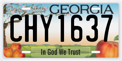 GA license plate CHY1637