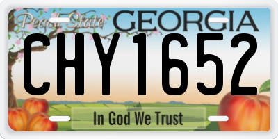 GA license plate CHY1652