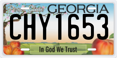 GA license plate CHY1653