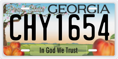 GA license plate CHY1654