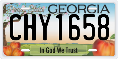 GA license plate CHY1658