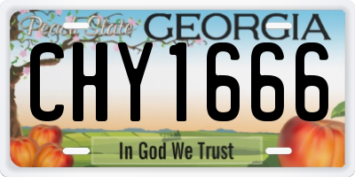 GA license plate CHY1666