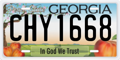 GA license plate CHY1668