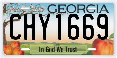 GA license plate CHY1669