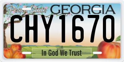 GA license plate CHY1670