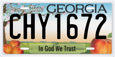 GA license plate CHY1672