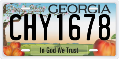 GA license plate CHY1678