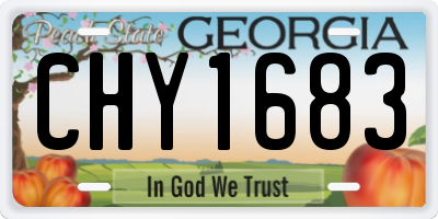 GA license plate CHY1683