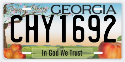 GA license plate CHY1692