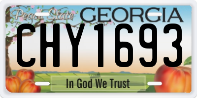 GA license plate CHY1693