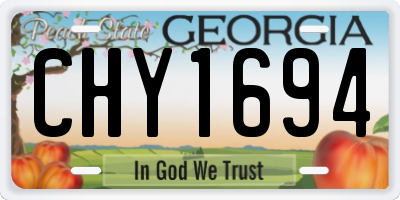 GA license plate CHY1694