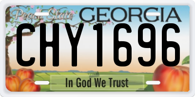 GA license plate CHY1696