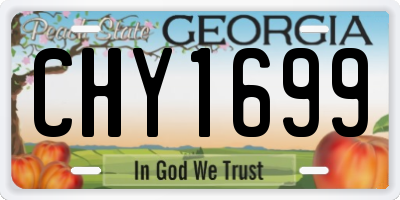 GA license plate CHY1699